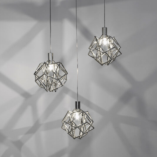 Small Silver Geometric Pendant Light