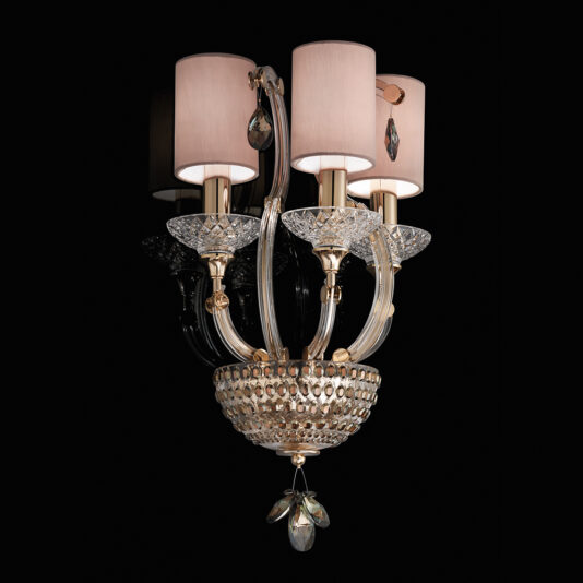 Exclusive Gold Plated Shaded Crystal Wall Light