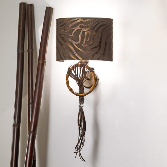 Boho Chic Patterned Bamboo Wall Light