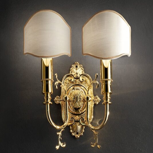 Classic Half Shade Double Wall Light