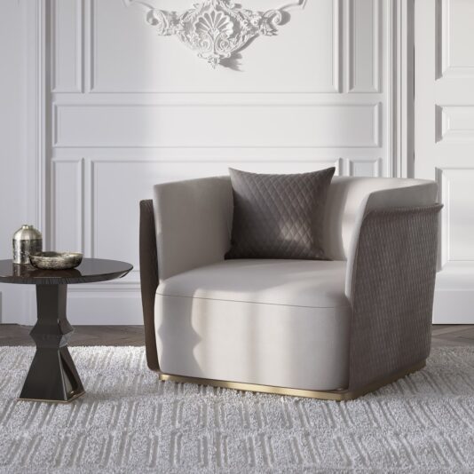 Contemporary Italian Nubuck Armchair