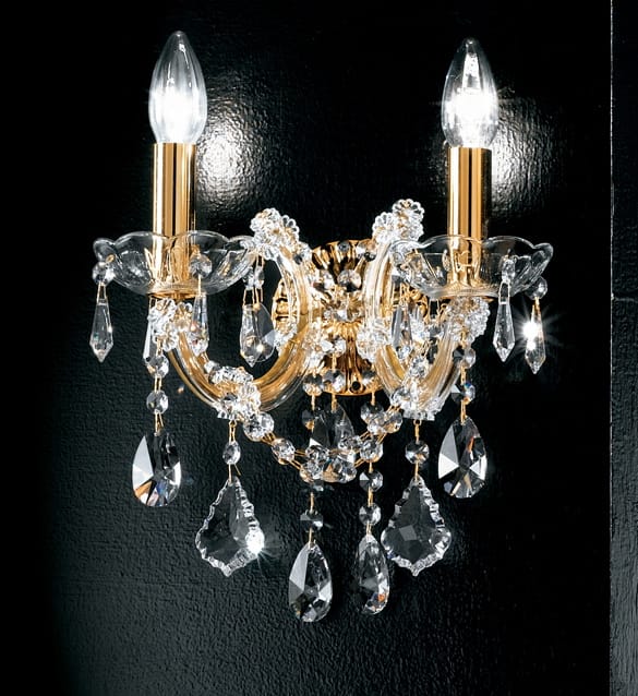 Crystal Drop Pendant Double Wall Light