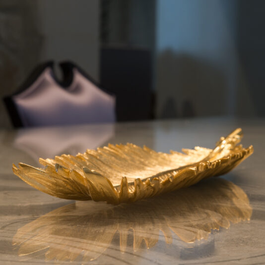 Exclusive Gold Enamelled Palm Leaf Tray