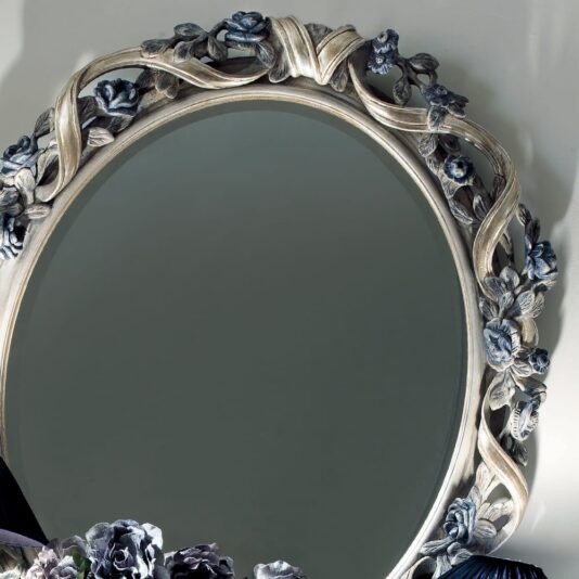 French Rose And Ribbon Oval Wall Mirror French Rose And Ribbon Oval Wall Mirror