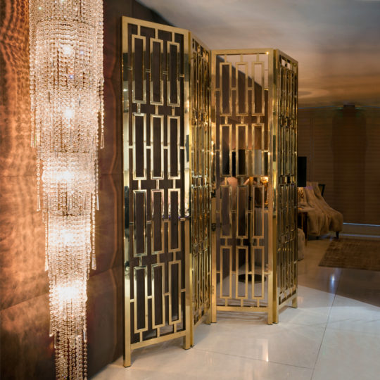 Gold Contemporary Folding Screen