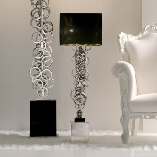 High End Contemporary Italian Silver Lamp