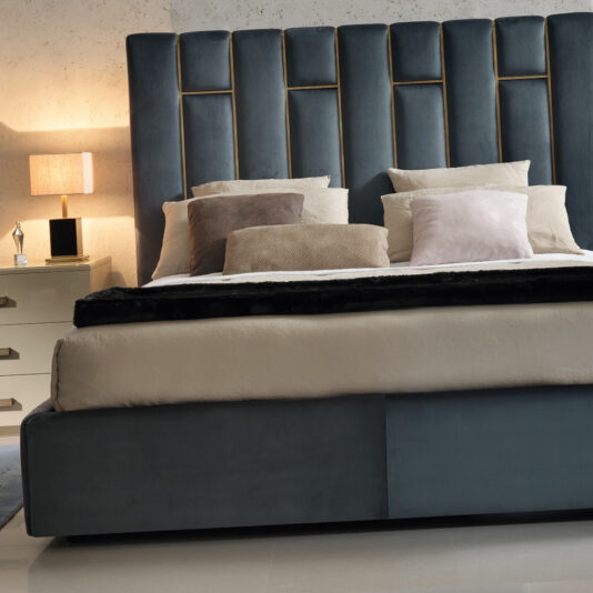 High End Italian Velvet Upholstered Designer Bed High End Italian Velvet Upholstered Designer Bed