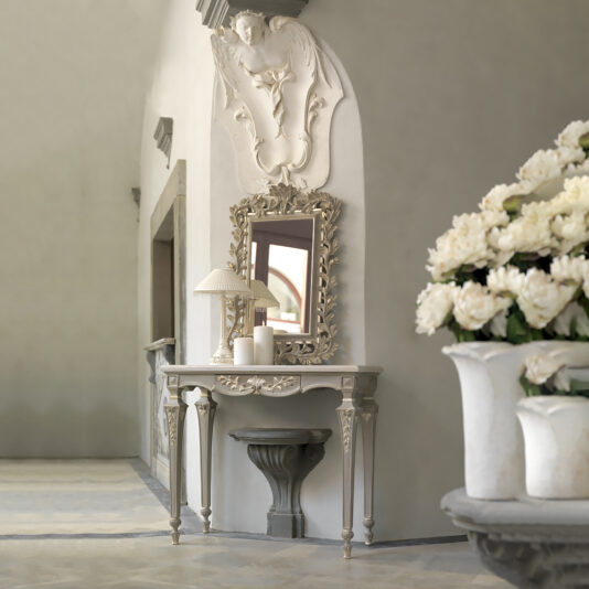 Italian Antiqued Ash Grey And Silver Mirror Italian Antiqued Ash Grey And Silver Mirror