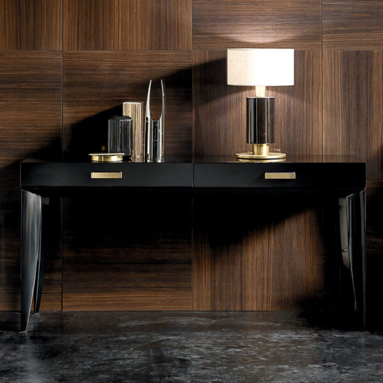 Italian Designer Ebony Veneer Console Table