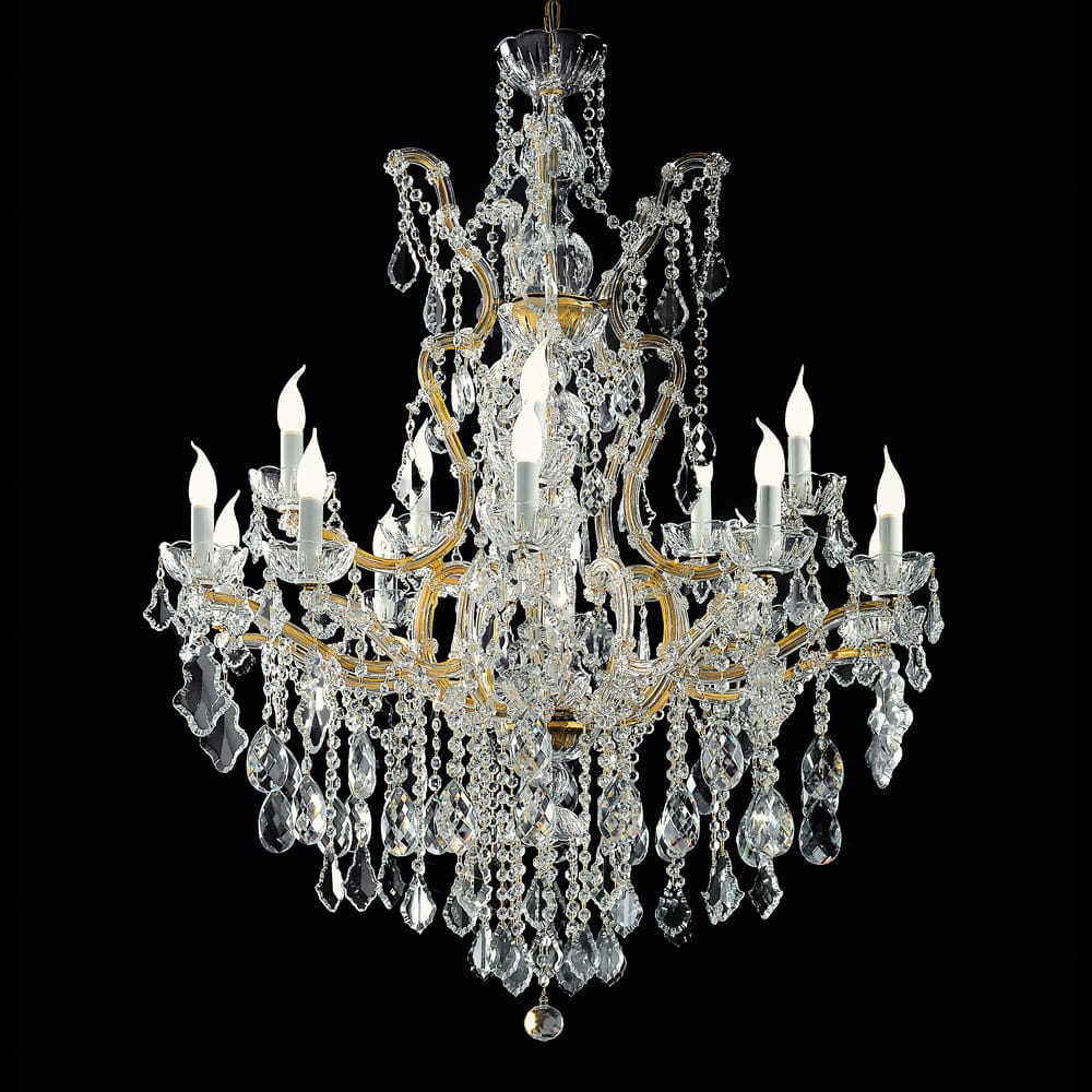 Italian Gold Swarovski Crystal Chandelier