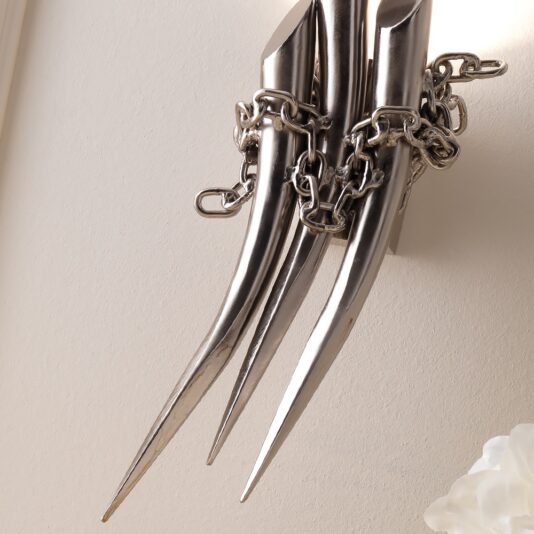 Large Contemporary Italian Silver Wall Light