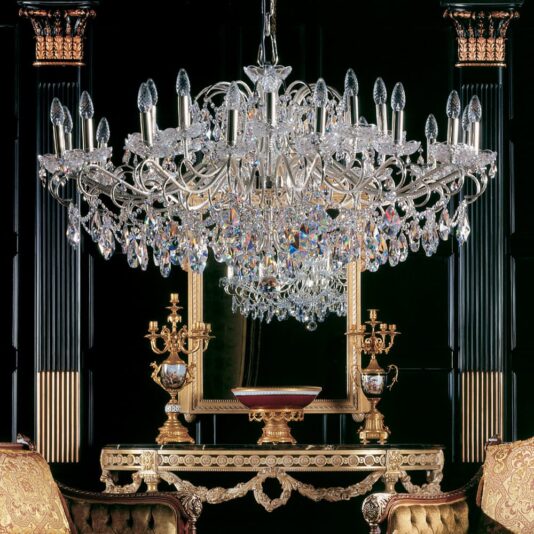 Large Ornate Crystal Chandelier