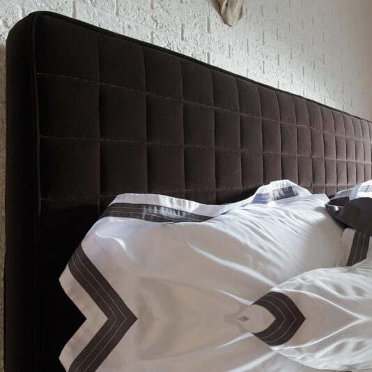 Luxury Italian Upholstered Quilted Velvet Headboard