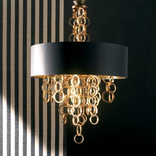 Modern Italian Black And Gold Chandelier