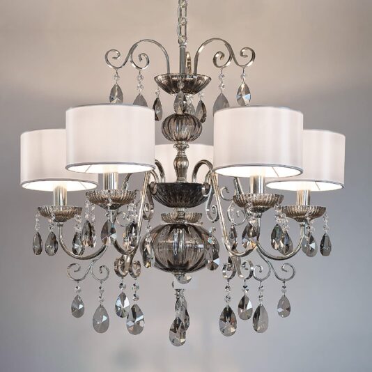 Modern Italian Smoked Glass Chandelier