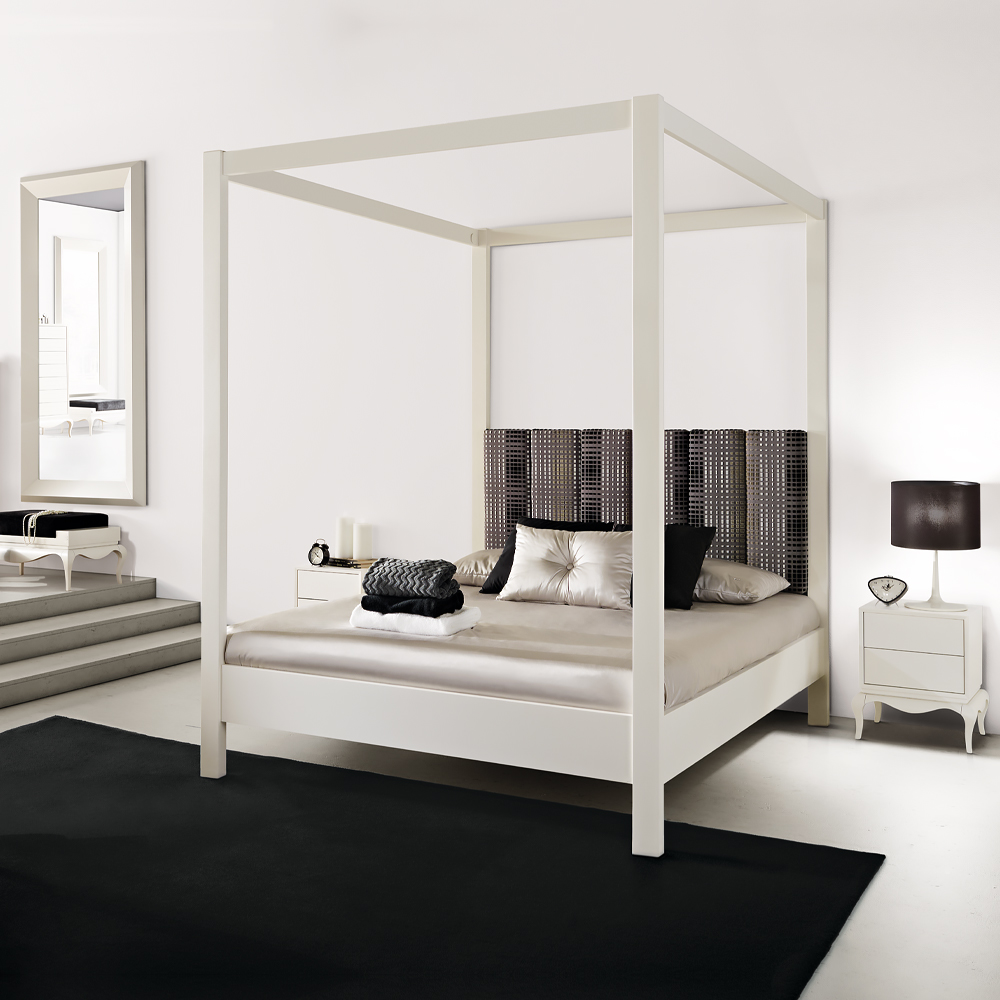 Modern White Four Poster Bed