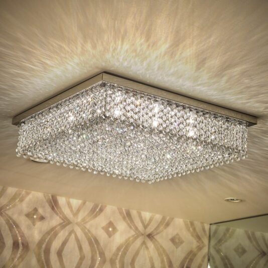 Luxury Square Cut Crystal Ceiling Light