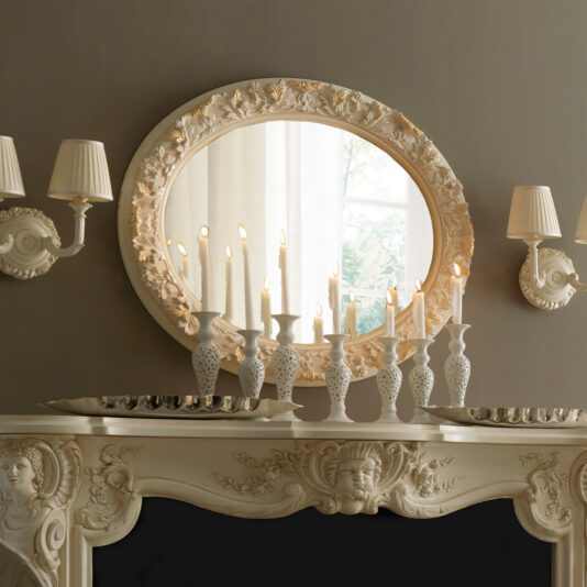 Reproduction Italian Rose Oval Wall Mirror