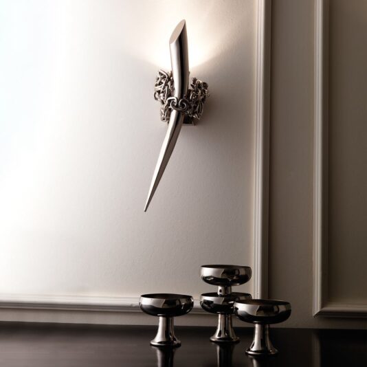 Small Contemporary Italian Silver Wall Light