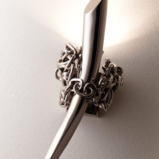 Small Contemporary Italian Silver Wall Light