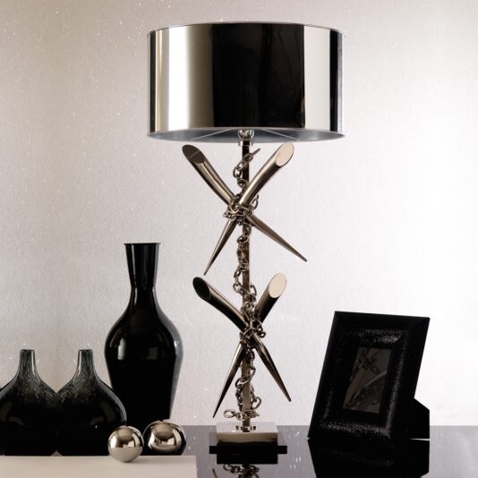 Unique Contemporary Italian Silver Table Lamp