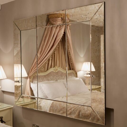 Venetian Antique Finish Flat Frame Mirror Sections - Made To Measure