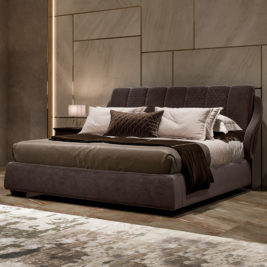 Luxurious Italian Faux Nubuck Leather Designer Bed