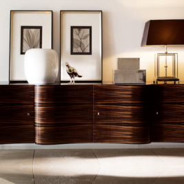 interior design trends 2020, wave front ebony sideboard