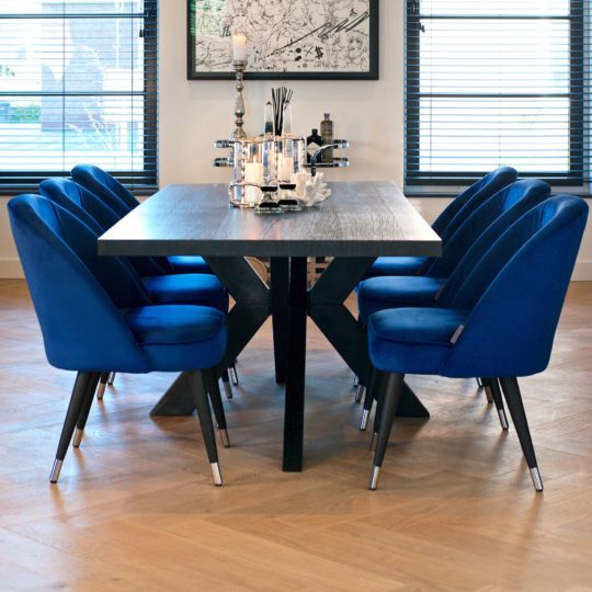 Blue Velvet Dining Chair