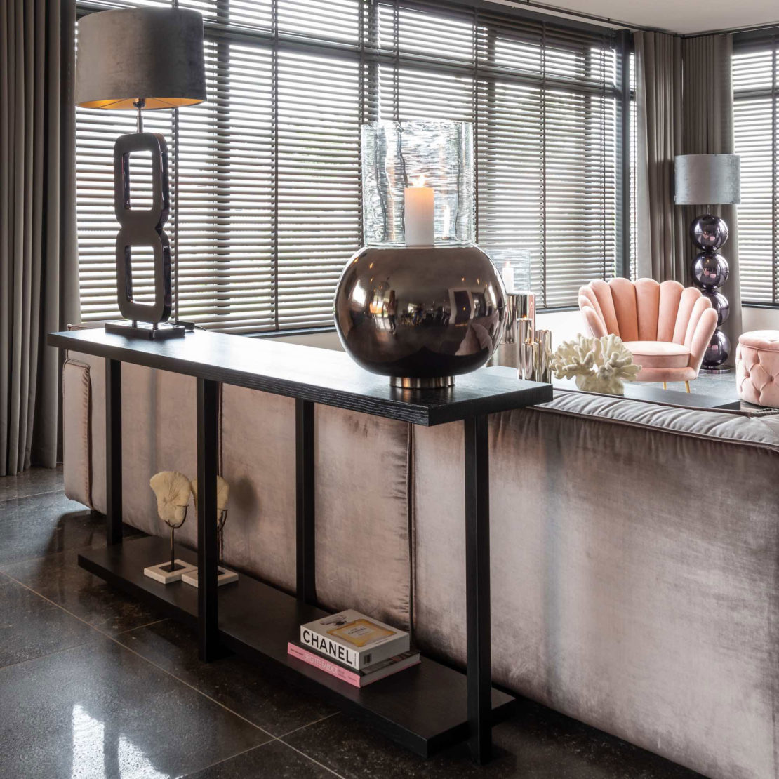 industrial chic black console table