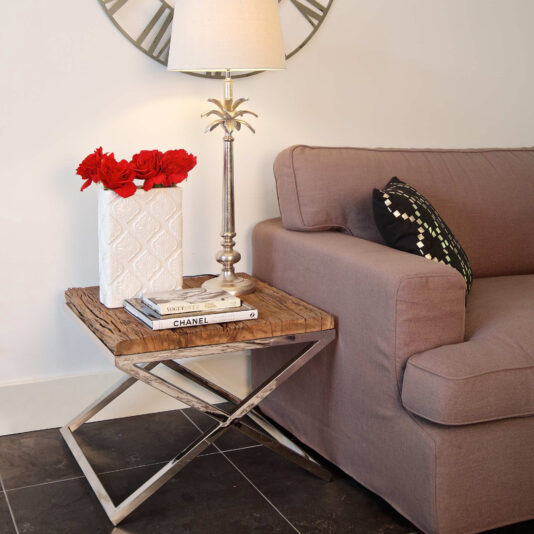 Recycled Wood Industrial Style Side Table