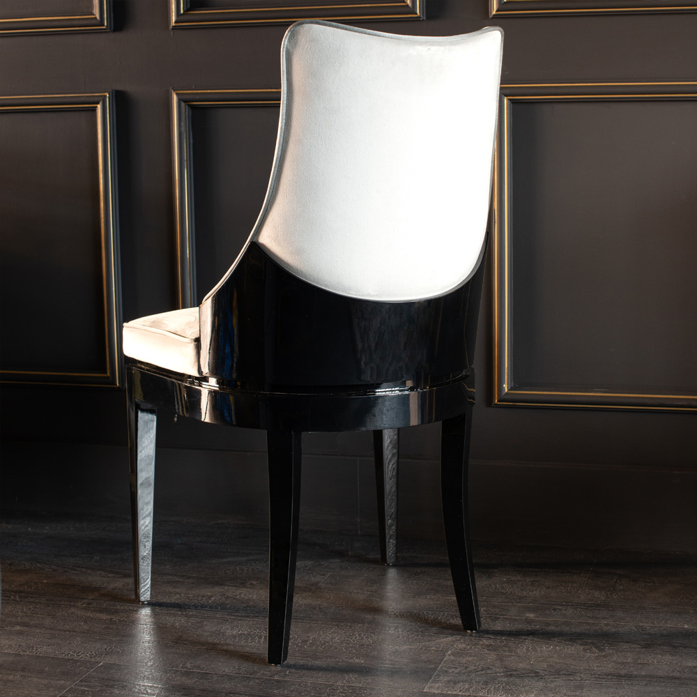 Art Deco Inspired Luxury Designer Two-Tone Dining Chair