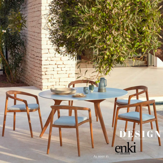 Designer Italian Teak Garden Dining Table Set