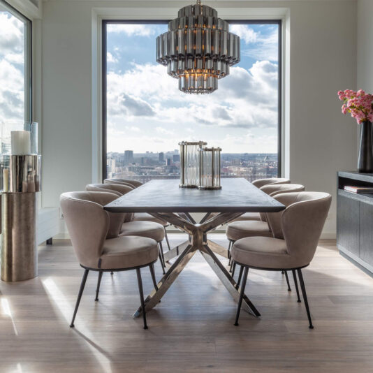 Contemporary Oak Finish Dining Table