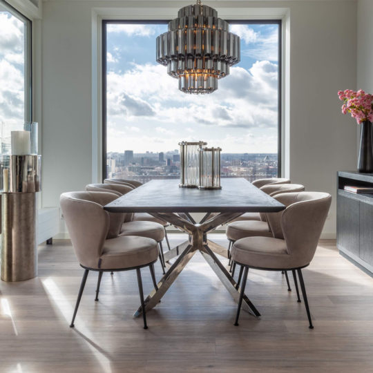 Contemporary Oak Finish Dining Table