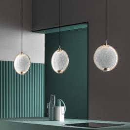 Modern Round Coloured Glass Diffuser Pendant