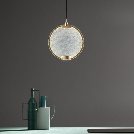 Modern Round Coloured Glass Diffuser Pendant