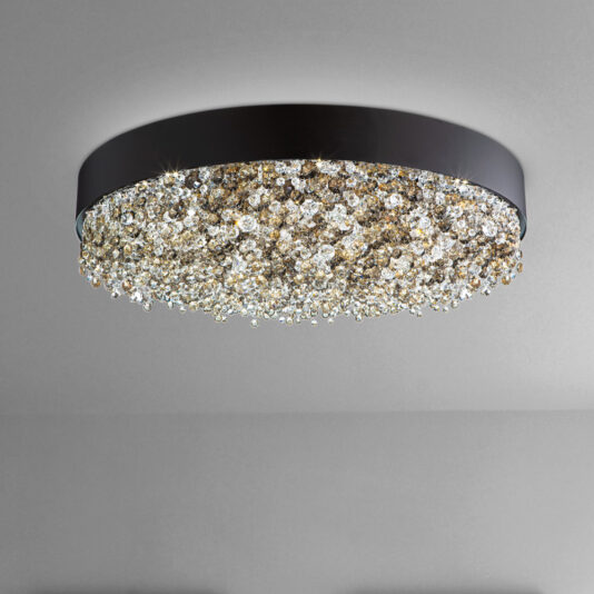 Round Matt Black Chandelier Ceiling Light