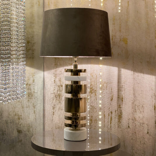 Contemporary Gold And Marble Table Lamp