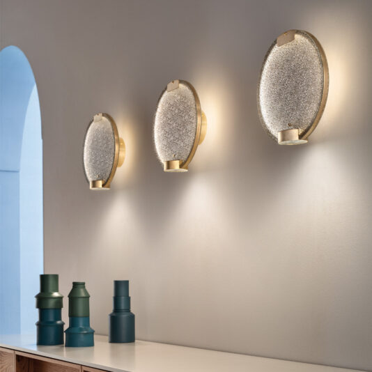 Modern Round Coloured Glass Diffuser Wall Light