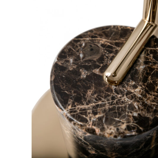Contemporary Designer Emperador Marble Adjustable Floor Lamp