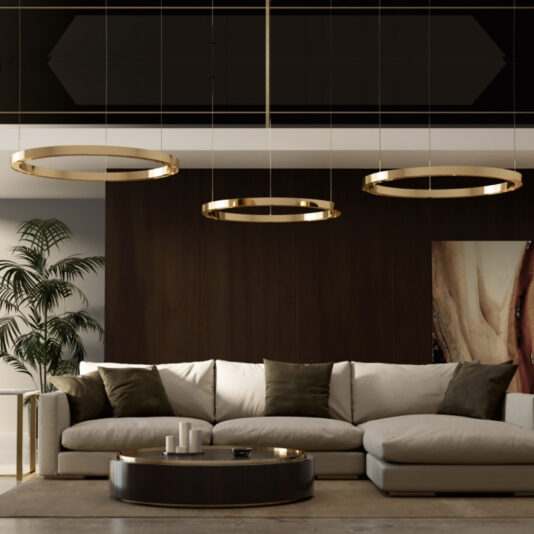 Gold Plated High End Designer Hoop Chandelier