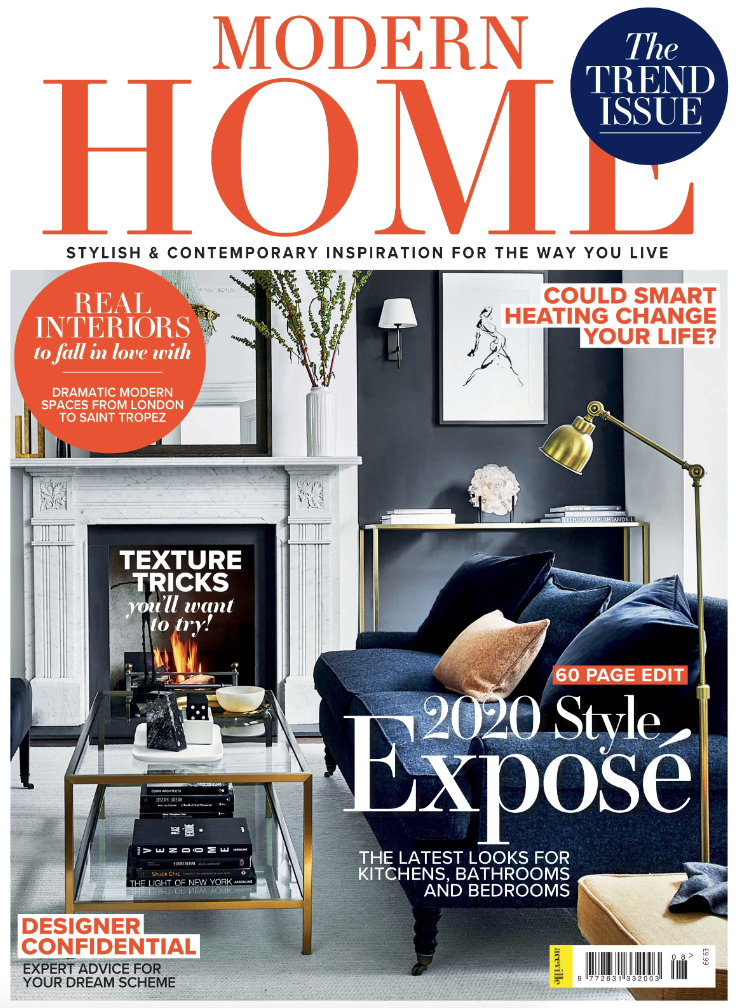 Cover of Modern Home magazine featuring interior design experts