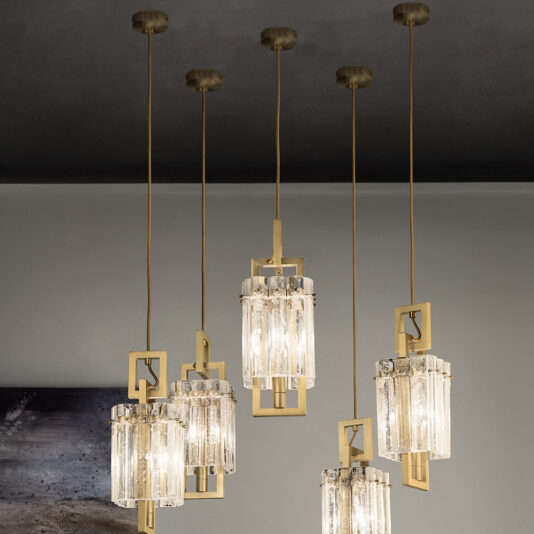 Modern Rock Crystal Inspired Pendant Light