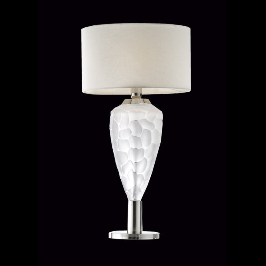 Contemporary Nickel And Italian Crystal Table Lamp