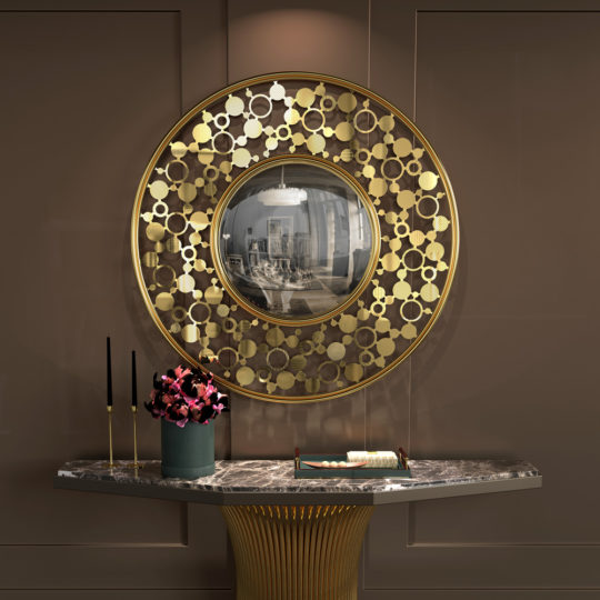 Circles Design Round Convex Mirror