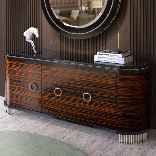 Oval Veneered Sideboard