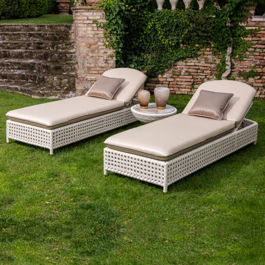 Rattan Style Sun Lounger