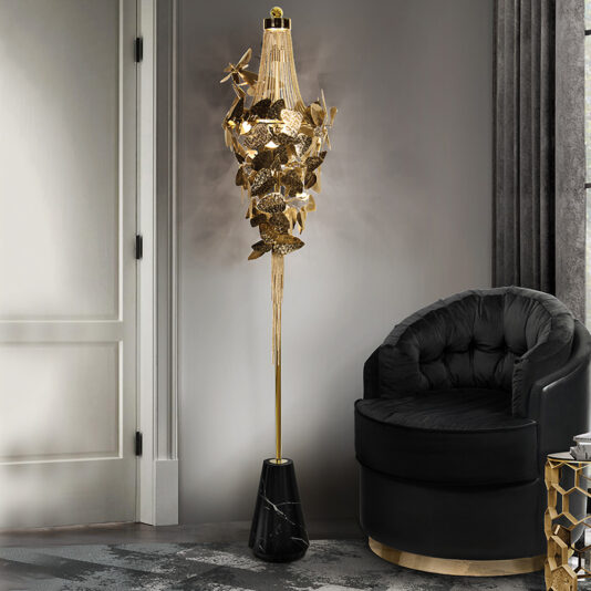 Hammered Leaf Floor Lamp