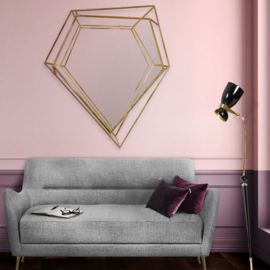 Offset Diamond Wall Mirror